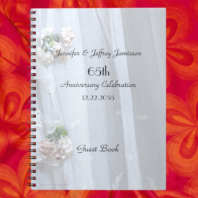 Elegant Anniversary Party Guest Book, Vintage Lace Notebook (Creator Uploaded)