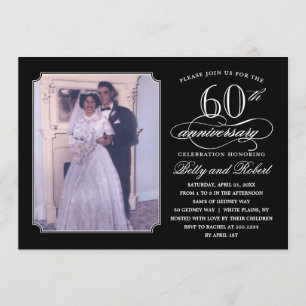 Elegant Anniversary Party Photo Invitation