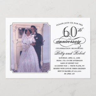 Elegant Anniversary Party Photo Invitation
