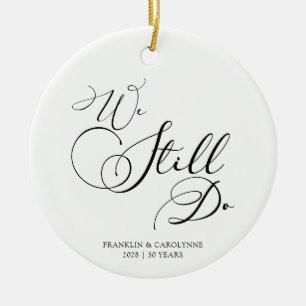 Elegant Anniversary Vow Renewal Custom Text Ceramic Tree Decoration