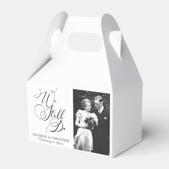 Elegant Anniversary Vow Renewal Photo Favour Box (Front Side)