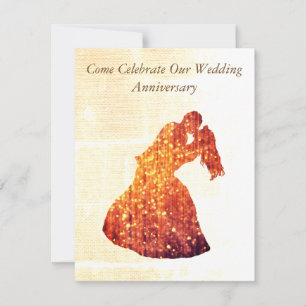 Elegant anniversray invitation, Golden Couple Invitation