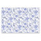 Elegant Antique Blue Floral Chintz on White