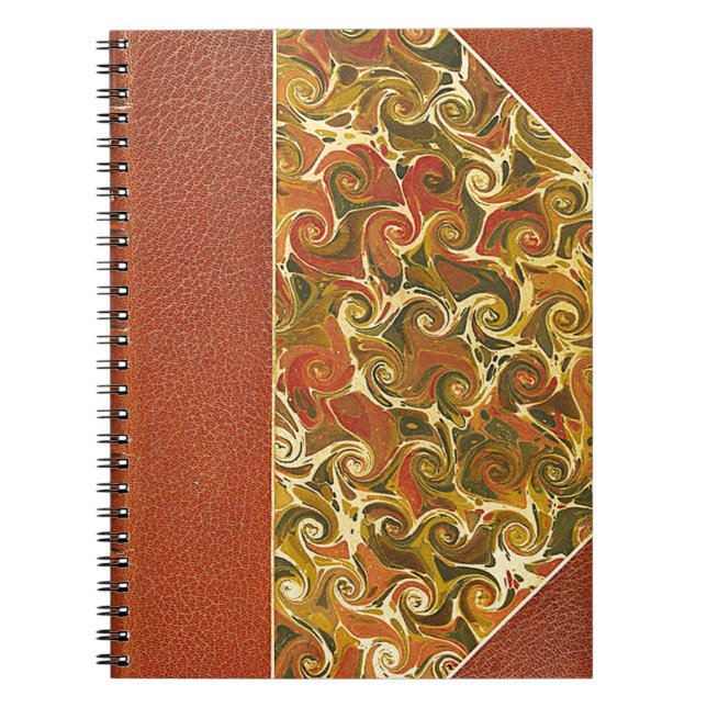 Elegant Antique Book, Ornate Swirl Pattern Notebook (Front)