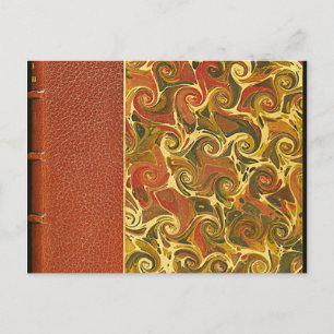 Elegant Antique Book, Ornate Swirl Pattern Postcard