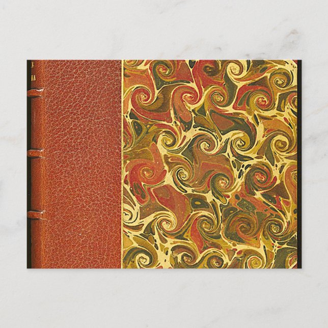 Elegant Antique Book, Ornate Swirl Pattern Postcard (Front)