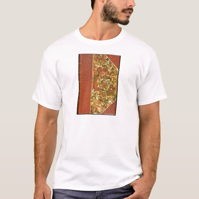 Elegant Antique Book, Ornate Swirl Pattern T-Shirt (Front)