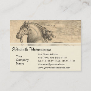 Elegant Antique Engraving of Spanish Horse Business Card