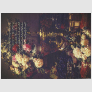 Elegant Antique Floral Decoupage Tissue Paper