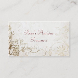 Elegant Antique Gold Flower Shop Business Card