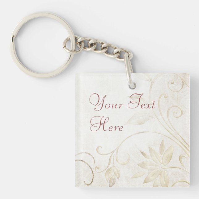 Elegant Antique Gold Key Ring (Front)