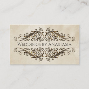 Elegant Antique Gold Swirls Vintage Paper Business Card