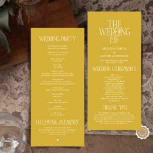 Elegant Antique Gold Typography Wedding Program Programme