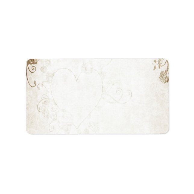 Elegant Antique Gold Vintage Wedding Label (Front)