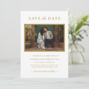 Elegant Antique Gold Wedding Photo Save The Date