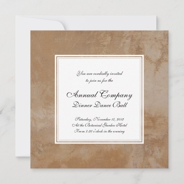 Elegant Antique Grunge Vintage Italian Wall Invitation (Front)
