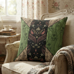 Elegant Antique Inspired Vintage Floral Cushion