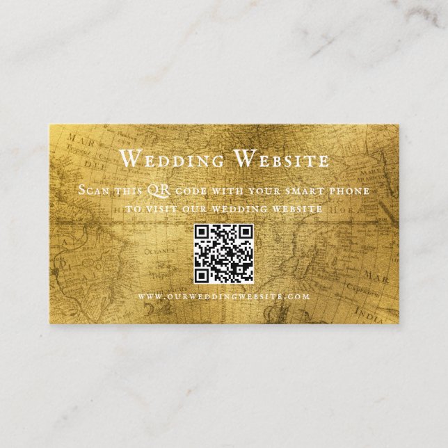 Elegant Antique Look Wedding Enclosure Card (Front)