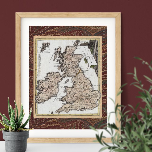 Elegant Antique Map of Great Britain and Ireland Poster (Creator Uploaded)