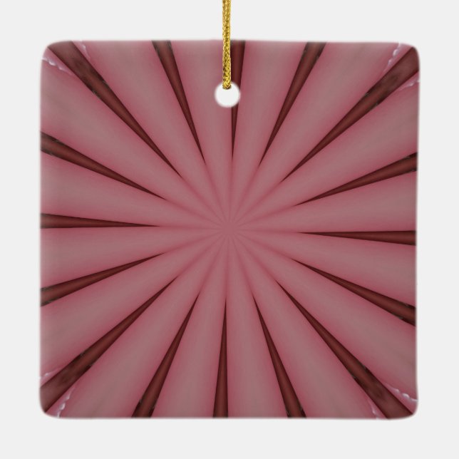 Elegant Antique Pink Kaleidoscope Design Ceramic Tree Decoration (Back)