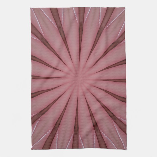 Elegant Antique Pink Kaleidoscope Design Tea Towel (Vertical)
