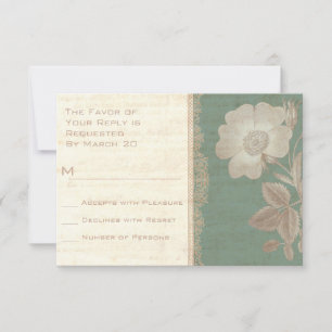 Elegant Antique Rose Vintage Verdigris Patina RSVP