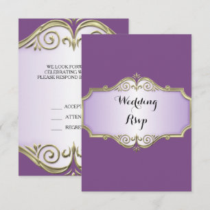 Elegant Antique Satin Wedding RSVP Invitation