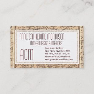 Elegant Antique Spanish Map Sevilla Spain Business Card