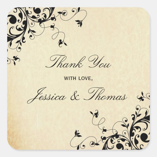 Elegant Antique Swirls Wedding Favour Or Seal (Front)