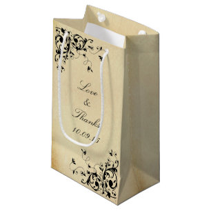 Elegant Antique Swirls Wedding Small Gift Bag