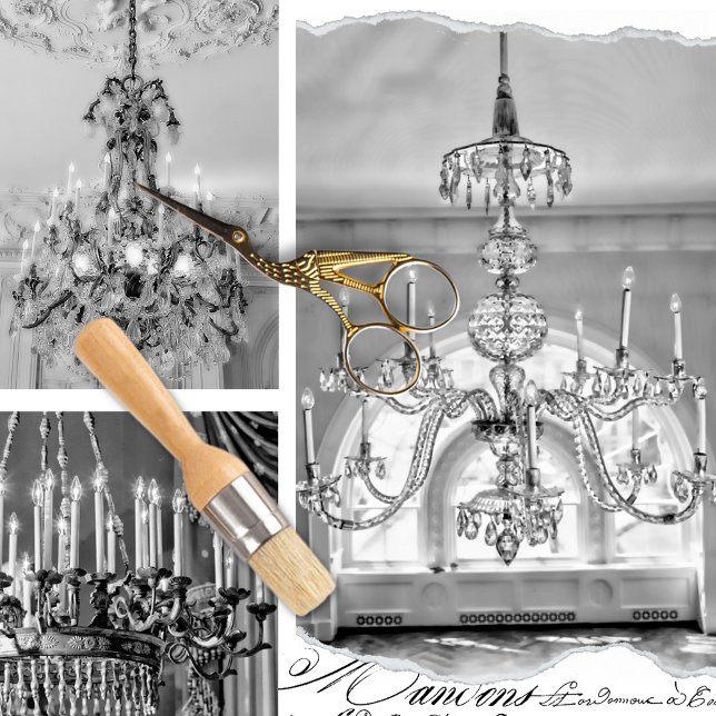 Elegant Antique Vintage Chandelier Decoupage  Wrapping Paper Sheet (Creator Uploaded)