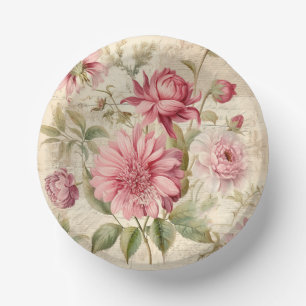Elegant Antique Vintage French Floral Collage Paper Plate