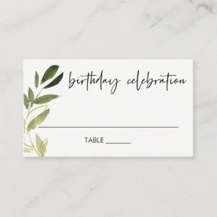 ELEGANT ANY AGE GOLD GREEN FOLIAGE WREATH BIRTHDAY PLACE CARD