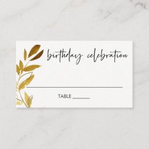 ELEGANT ANY AGE GOLD YELLOW FAUNA WREATH BIRTHDAY PLACE CARD