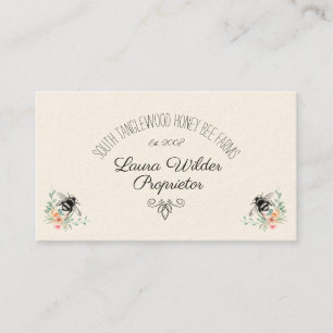 Elegant Apiary Typography Honey Bee Beekeeper Business Card