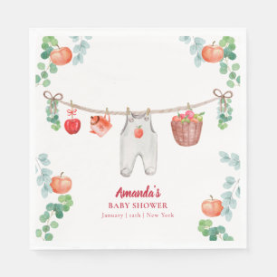 Elegant Apple Garden Clothesline Baby Shower Napkin