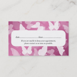 Elegant Appointment Card Butterflies Pink
