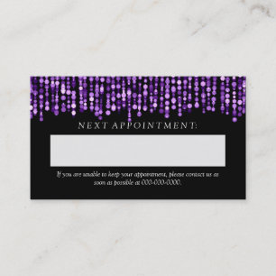 Elegant Appointment Card Purple String Lights