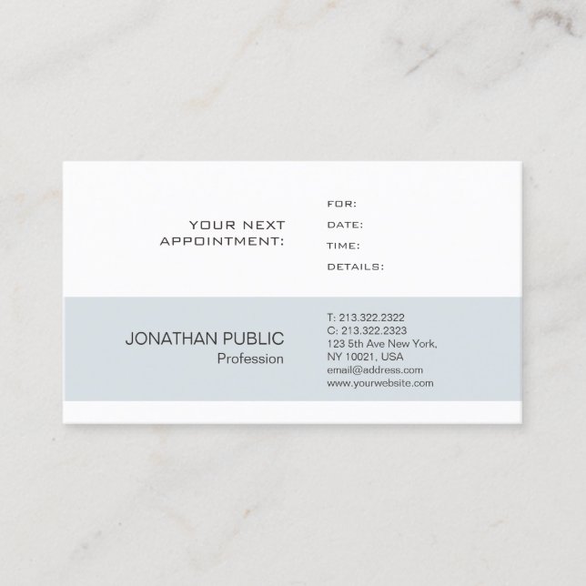 Elegant Appointment Reminder Sleek Plain Trendy (Front)