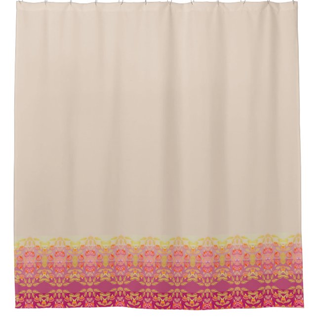 Elegant Apricot Floral Shower Curtain (Front)