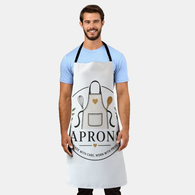 Elegant Apron Logo Badge – “Made with Care" (Worn)