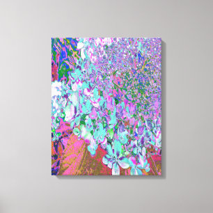 Elegant Aqua and Purple Limelight Hydrangea Detail Canvas Print