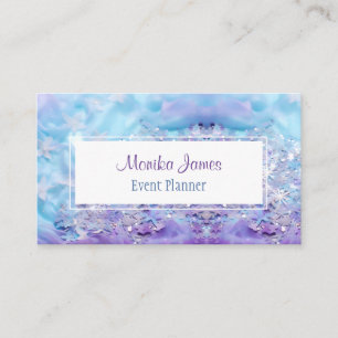Elegant Aqua and Violet Lilac Shimmer Glitter Business Card