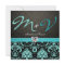 Elegant Aqua Blue / Black Damask Wedding Invites