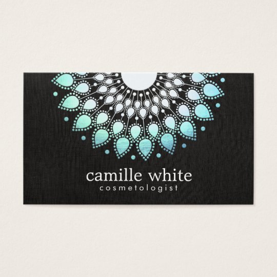 Elegant Aqua Blue Lotus FLower Natural Beauty Business Card