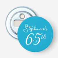 Elegant Aqua Blue Monogram 65th Birthday Party