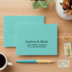 Elegant Aqua Blue Wedding Response Envelopes