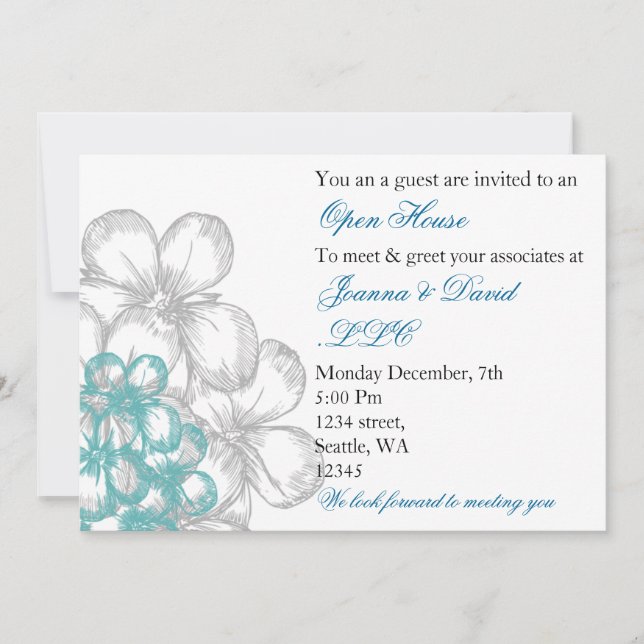 elegant aqua Corporate party Invitation (Front)