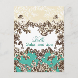 elegant aqua flourish business ThankYou Cards