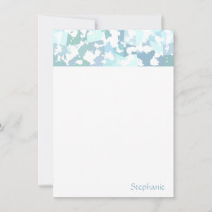 Elegant Aqua Grey and White Abstract Geometric Card